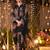 Black faux georgette embroidered