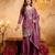 Purple silk blend embroidered