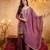 Purple silk blend embroidered