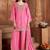Rani-pink silk blend embroidered palazzo set