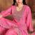 Rani-pink silk blend embroidered palazzo set