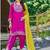 Dark-rani-pink viscose rayon embroidered dhoti set