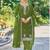 Green georgette embroidered kurta set