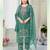 Green shimmer embroidered kurta set