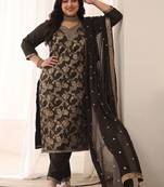 Women ethnic motifs regular kurta with trousers & with dupatta