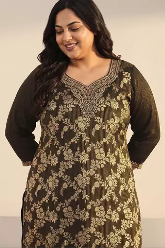 Women ethnic motifs regular kurta with trousers & with dupatta