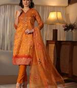 Women floral printed regular kurta with trousers & with dupatta