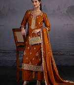 Women ethnic motifs embroidered regular kurta with trousers & dupatta