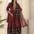 Women ethnic motifs printed regular thread work kurta with trousers & with dupatta