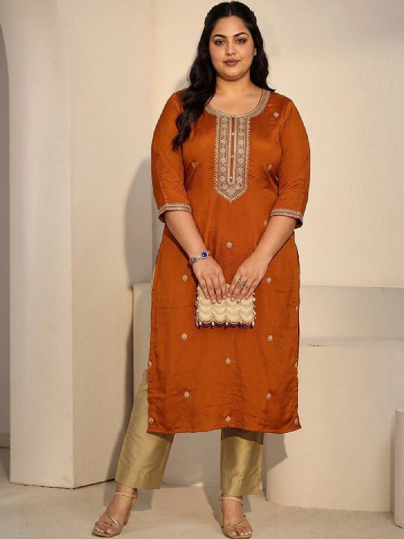 Women embroidered thread work kurta