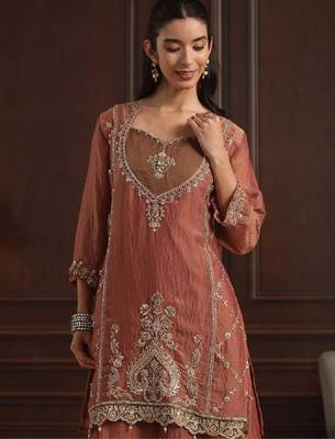 Women ethnic motifs embroidered regular kurta with palazzos & with dupatta 3