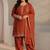 Women ethnic motifs embroidered regular chanderi silk kurta with trousers & with dupatta