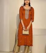 Women embroidered thread work kurta
