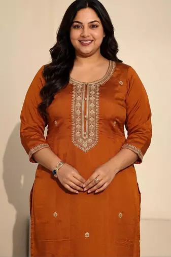Women embroidered thread work kurta
