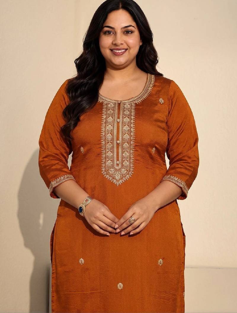 Women embroidered thread work kurta