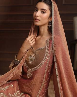 Women ethnic motifs embroidered regular kurta with palazzos & with dupatta 4