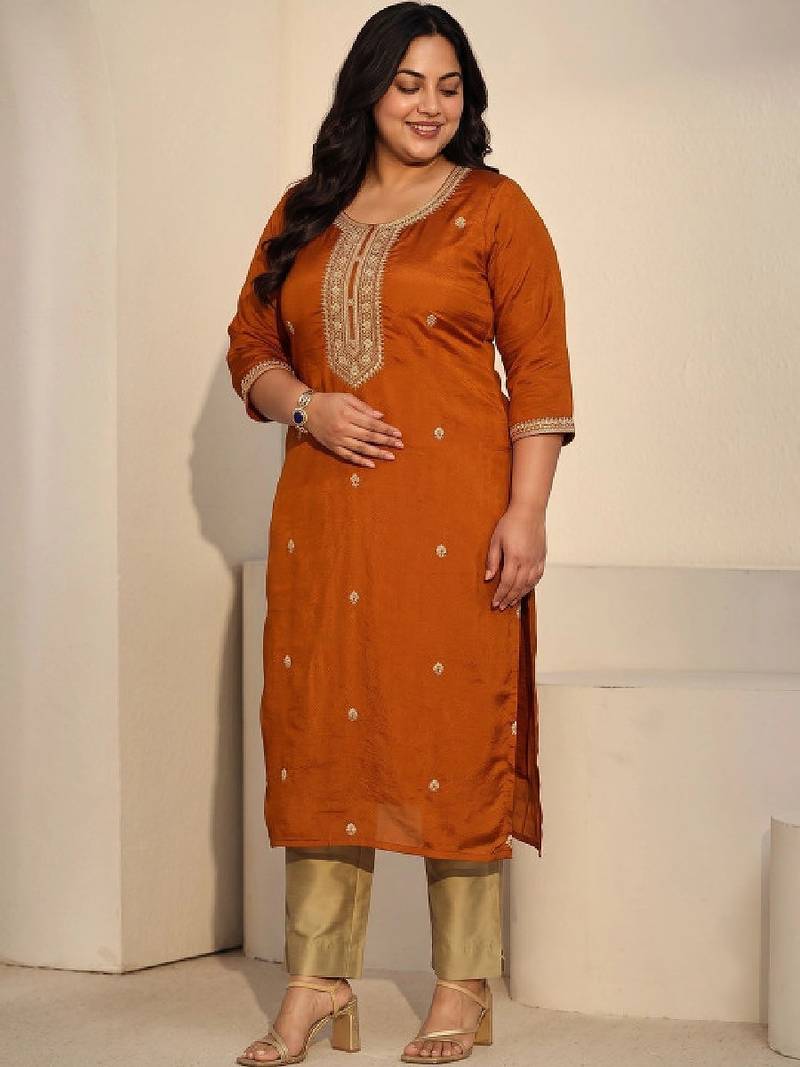Women embroidered thread work kurta