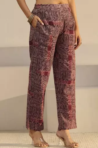 Women printed regular kurta with trousers & with dupatta