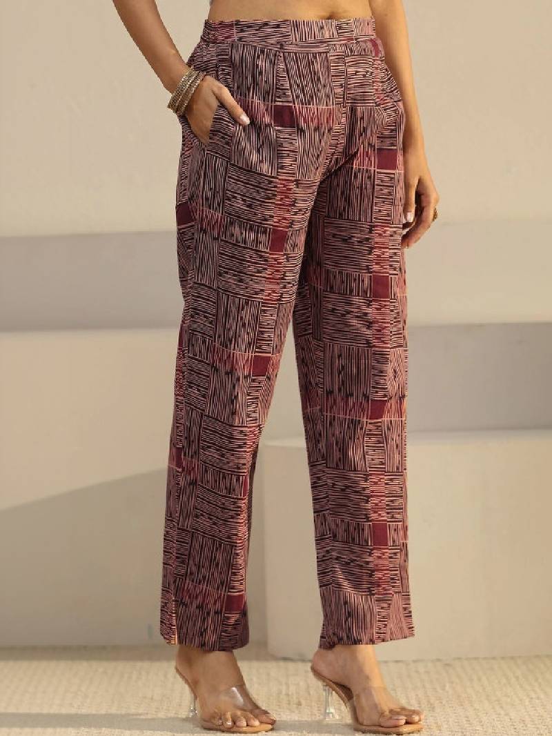 Women printed regular kurta with trousers & with dupatta