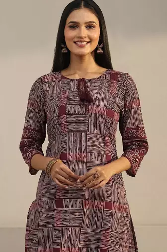 Women printed regular kurta with trousers & with dupatta