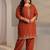 Women ethnic motifs embroidered regular chanderi silk kurta with trousers & with dupatta