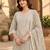 Beige chanderi readymade suit with embroidery & butti work