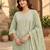 Pista chanderi readymade suit with embroidery & butti work