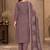 Purple viscose semi stitched suit with embroidery & sequence work