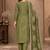 Mehendi viscose semi stitched suit with embroidery & sequence work