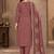 Brown viscose semi stitched suit with embroidery & sequence work