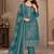 Teal  viscose semi stitched suit with embroidery & sequence work