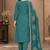 Teal  viscose semi stitched suit with embroidery & sequence work