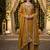 Golden mustard silk blend embroidered palazzo suit set
