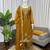 Golden mustard silk blend embroidered palazzo suit set