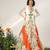 Ivory And Tangerine Orange Embroidered Organza Crepe Lehenga Set