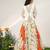 Ivory And Tangerine Orange Embroidered Organza Crepe Lehenga Set