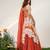 Ivory And Rust Orange Embroidered Organza Cotton Lehenga Set