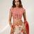 Ivory And Rust Orange Embroidered Organza Cotton Corset Lehenga Set