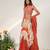Ivory And Rust Orange Embroidered Organza Cotton Corset Lehenga Set