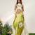 Olive Green And Ivory Embroidered Organza Georgette Lehenga Set