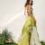 Olive Green And Ivory Embroidered Organza Georgette Lehenga Set