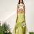 Olive Green And Ivory Embroidered Organza Georgette Lehenga Set