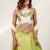 Olive Green And Ivory Embroidered Organza Georgette Lehenga Set