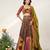 Multicolor Embroidered Organza Cotton Tissue Lehenga Set