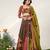 Multicolor Embroidered Organza Cotton Tissue Lehenga Set