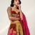 Fuchsia Pink Embroidered Organza And Velvet Lehenga Set