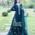 Teal Green Embroidery Work Heavy Kurti Top Skirt Set Wedding Wear Dress