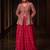 Red real chinon with embroidery work stitching salwar suit