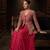 Red real chinon with embroidery work stitching salwar suit