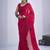 designer magenta heavy handwork zarkan embroidery silk blend saree